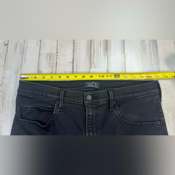 Abercrombie & Fitch Jeans Women 33/ 16 Black Denim Ultra High Rise Super Skinny - Picture 4 of 11